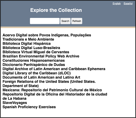 Discovery interface displaying all resource titles.