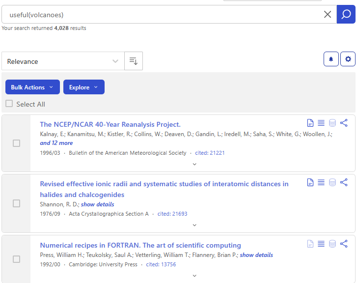 Abstract page showing detailed metadata and icons for datasets, code, and open access