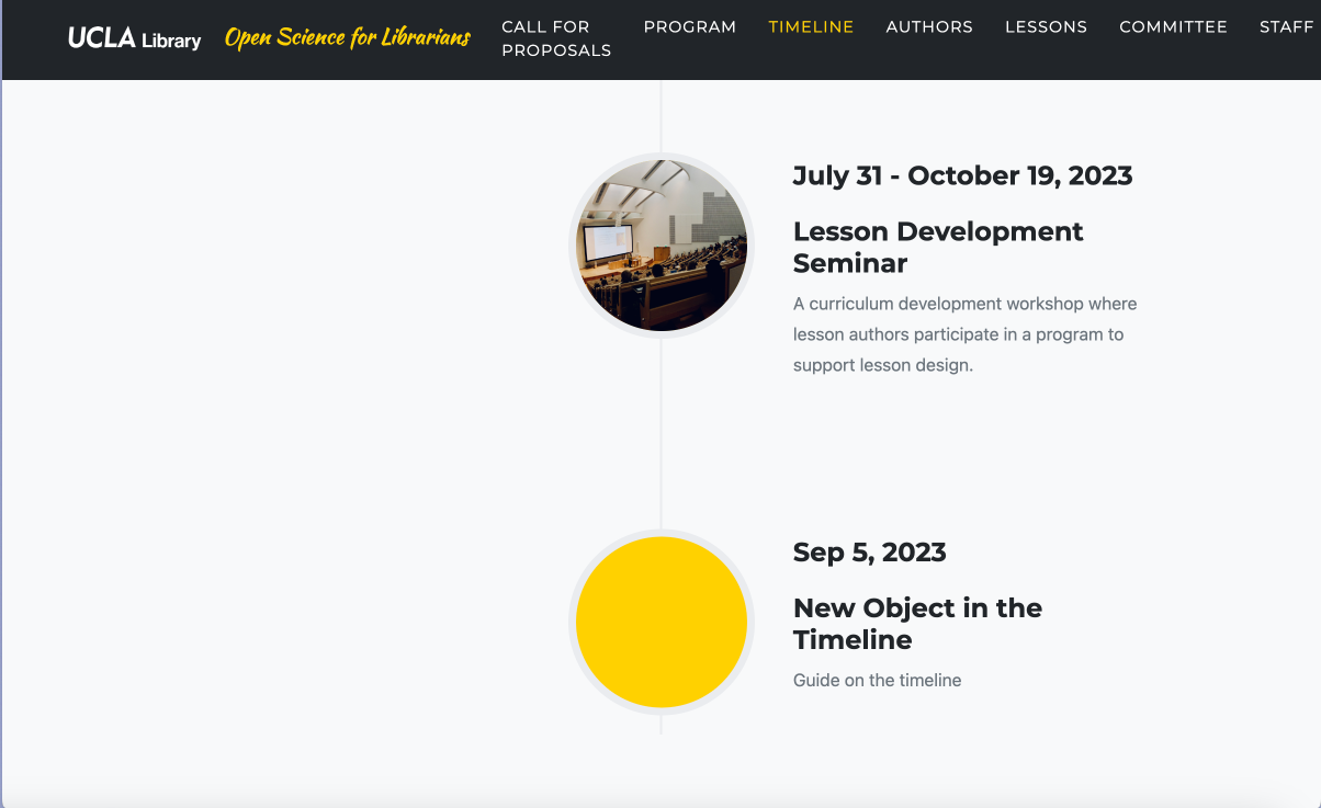 Timeline Webpage